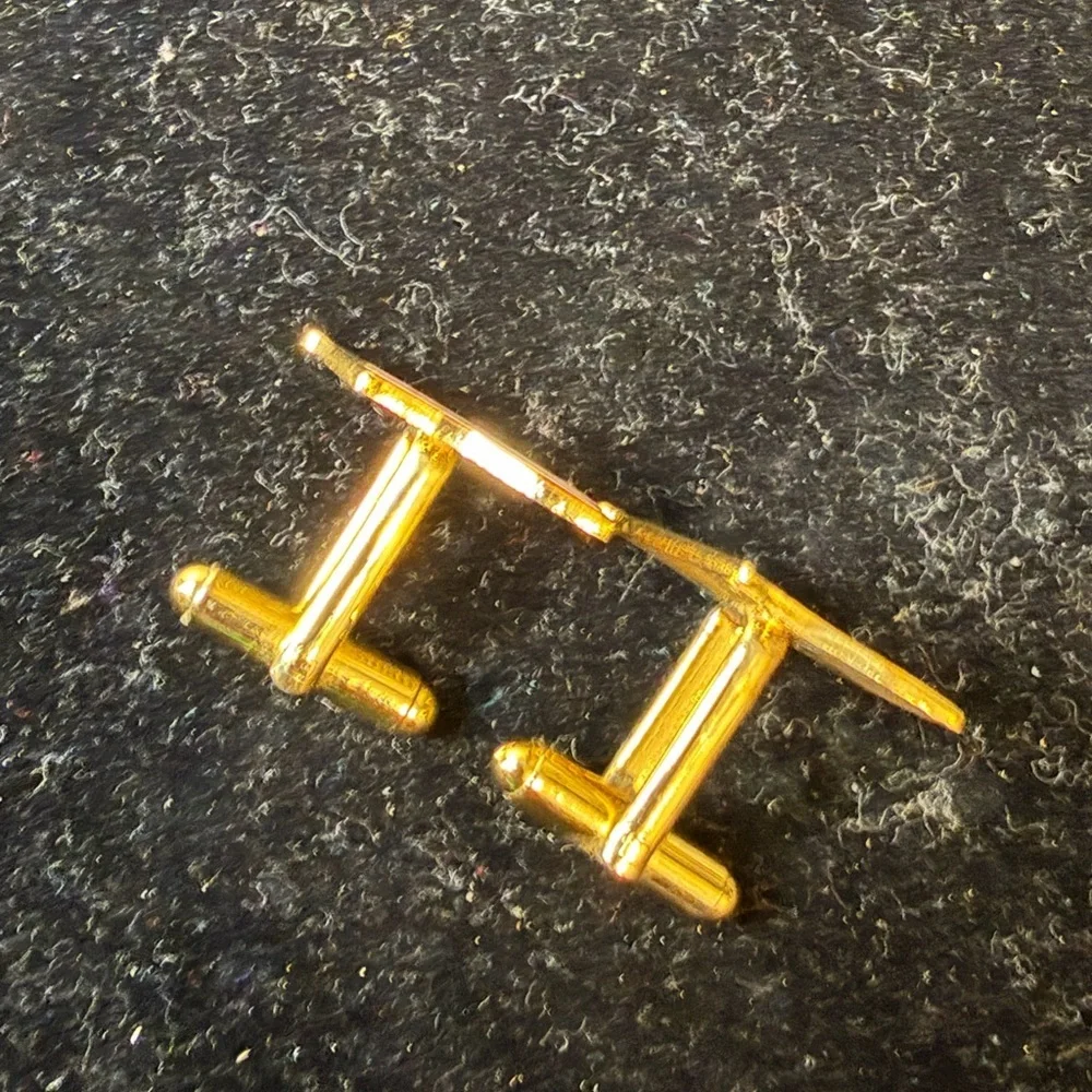 American Flag Cufflinks - Gold and Red